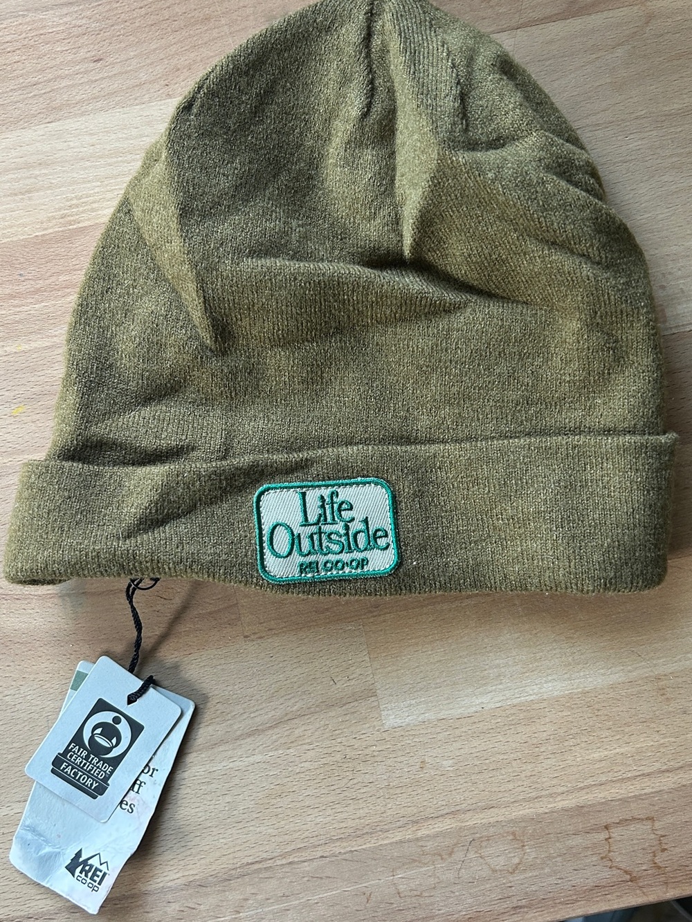 NWT REI Adult Olive Green Beanie